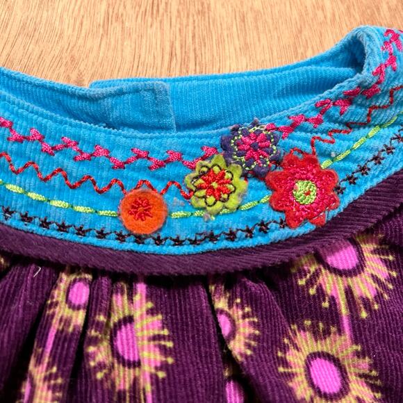 Me Too Danish Designs Dress Girl's 18-24 Months Corduroy Layered Skirt Floral - Picture 4 of 13
